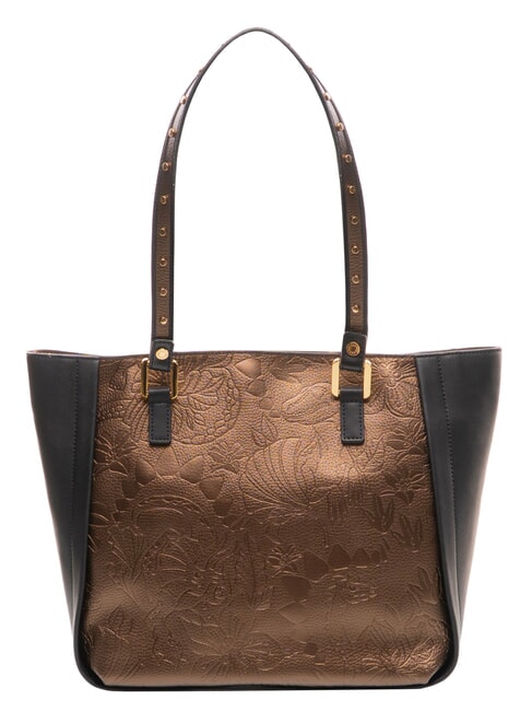 LOLA Shopping Bag en piel negro/bronce - Bolsos Mujer