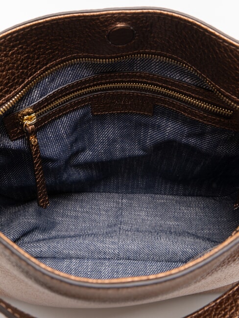 OLGA Bolso bandolera de piel con bandolera tostado - Bolsos Mujer