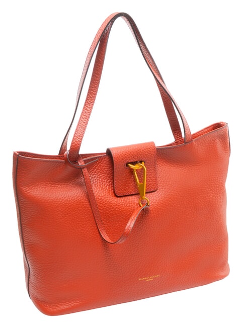 MARISOL Bolsa de compras de cuero rojo ladrillo - Bolsos Mujer