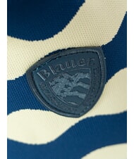 BLAUER KNITTED Bolso de mano con correa para el hombro. crema/azul marino - Bolsos Mujer - 4