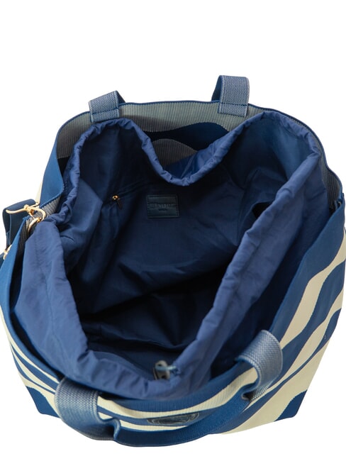 KNITTED Bolso de mano con correa para el hombro crema/azul marino - Bolsos Mujer