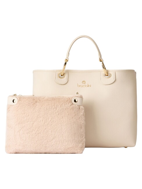 BETH Bolso de mano grande con doble asa beige - Bolsos Mujer