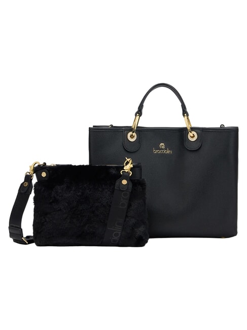 BETH Bolso de mano grande con doble asa negro - Bolsos Mujer