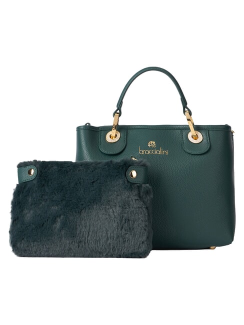 BETH Bolso M con doble asa verde - Bolsos Mujer