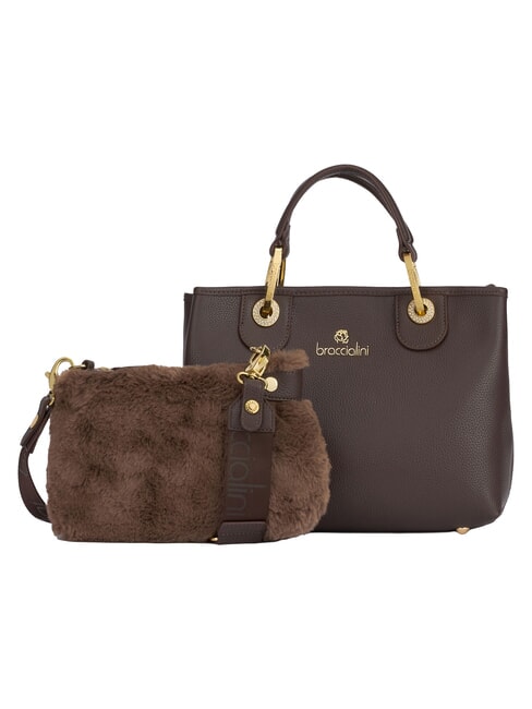 BETH Bolso M con doble asa marr&oacute;n - Bolsos Mujer