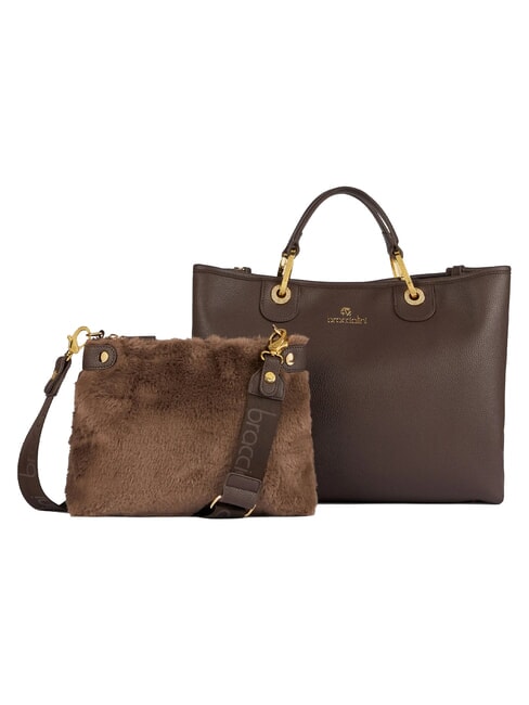 BETH Bolso de mano grande con doble asa marr&oacute;n - Bolsos Mujer