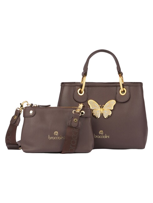BETH JEWELS Bolso M con doble asa marr&oacute;n - Bolsos Mujer