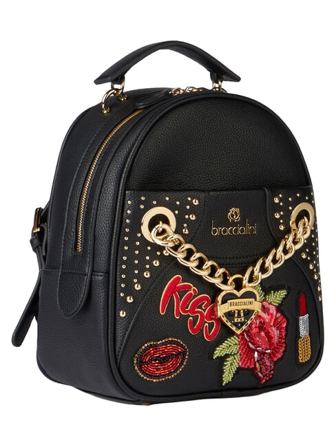 ROCK Mochila con parches bordados negro - Bolsos Mujer
