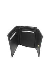 BRACCIALINI BASIC Cartera peque&ntilde;a de piel con solapa negro - Carteras Mujer - 2