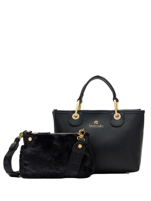 BETH Bolso M con doble asa negro - Bolsos Mujer