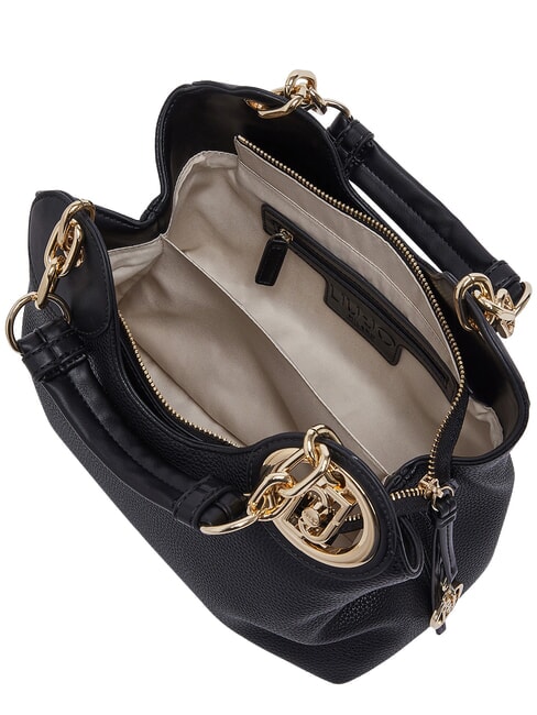 FAIZA Bolso de mano con correa para el hombro. negro/lat&oacute;n dorado - Bolsos Mujer