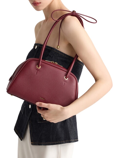 POPPY Bolso de hombro de piel manzana roja - Bolsos Mujer