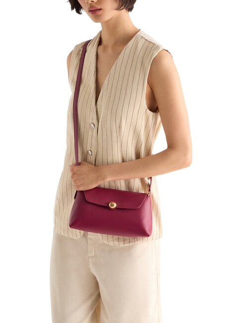 SFERA SOFT Bolso de piel con correa para el hombro. rododendro - Bolsos Mujer