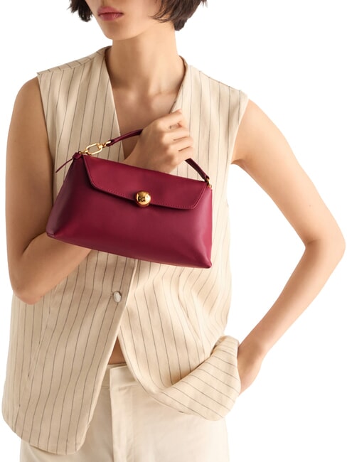 SFERA SOFT Bolso de piel con correa para el hombro. rododendro - Bolsos Mujer