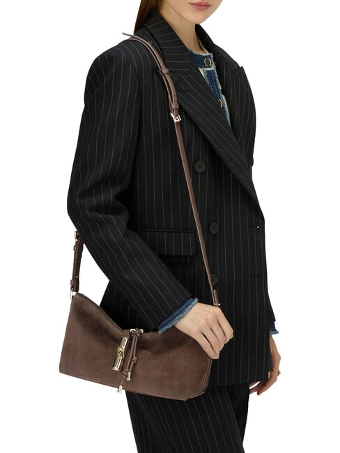 DEBBY Bolso de hombro de piel tonos espresso - Bolsos Mujer