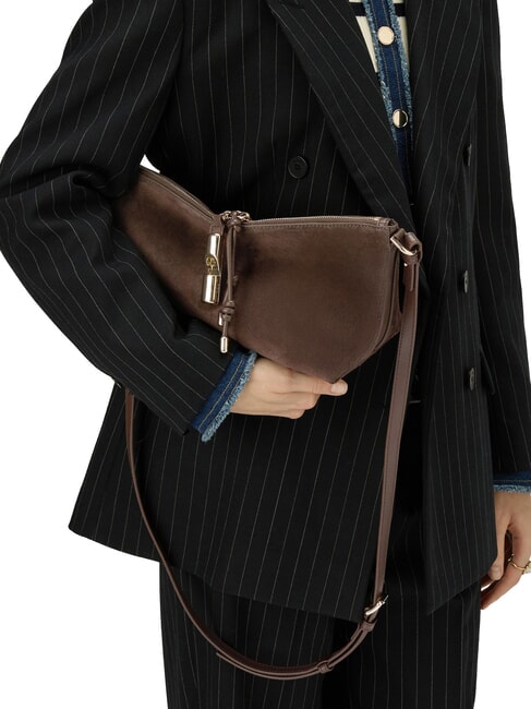 DEBBY Bolso de hombro de piel tonos espresso - Bolsos Mujer