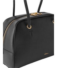 FURLA POPPY Bolso de hombro de piel negro - Bolsos Mujer - 5