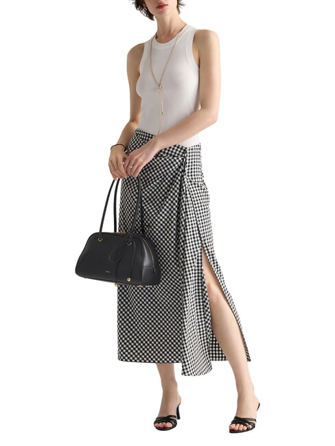 POPPY Bolso de hombro de piel negro - Bolsos Mujer