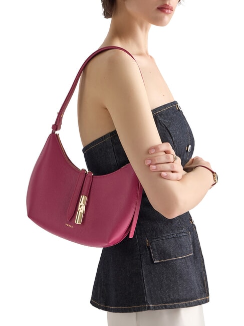 GOCCIA Bolso bandolera de piel martillada rododendro - Bolsos Mujer