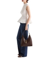 FURLA GOCCIA Bolso bandolera de piel chocolate - Bolsos Mujer - 7