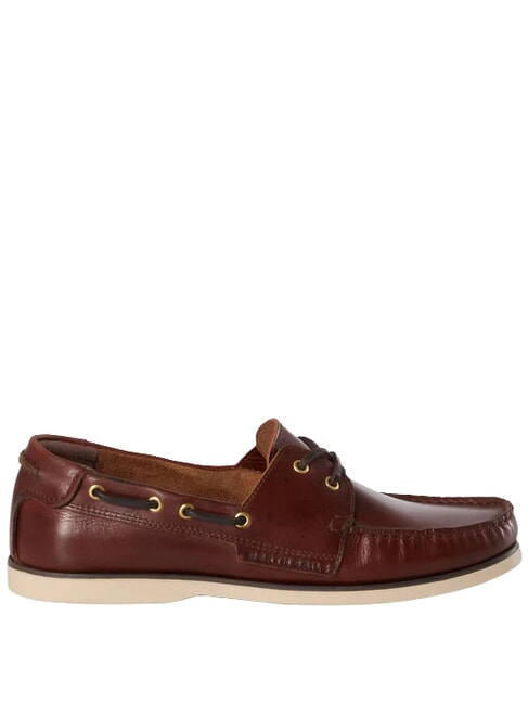 DECK LEATHER mocasines de cuero marr&oacute;n oscuro - Zapatos Hombre