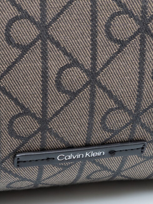 EMBLEM JAQUARD El bolso de hombro loto beige/negro aop jqd - Bolsos Mujer