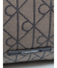 CALVIN KLEIN EMBLEM JAQUARD El bolso de hombro loto beige/negro aop jqd - Bolsos Mujer - 3