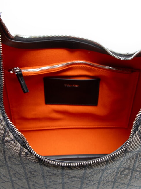 EMBLEM JAQUARD El bolso de hombro loto beige/negro aop jqd - Bolsos Mujer