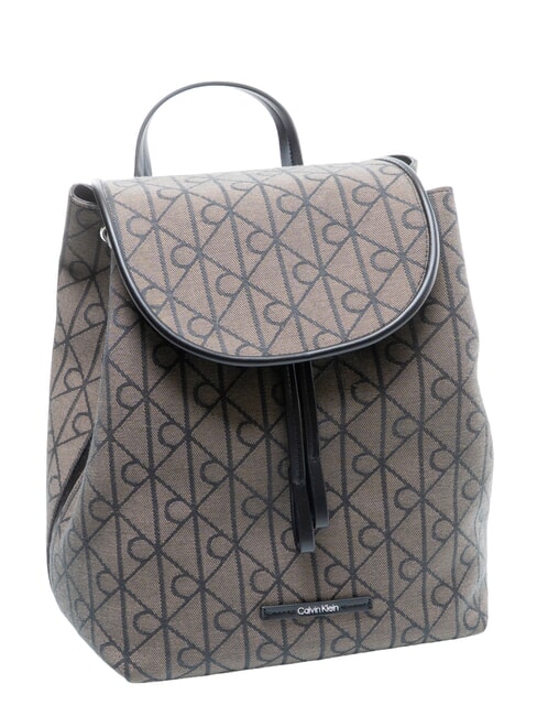 EMBLEM AOP Mochila con bolsillo interior loto beige / negro aop - Bolsos Mujer