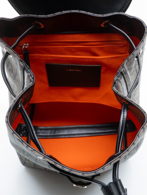 EMBLEM AOP Mochila con bolsillo interior loto beige / negro aop - Bolsos Mujer