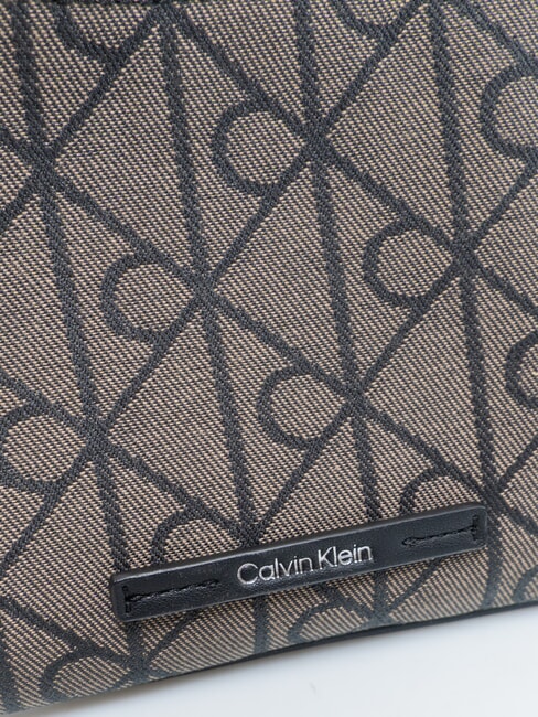 EMBLEM AOP Minibolso de hombro loto beige / negro aop - Bolsos Mujer