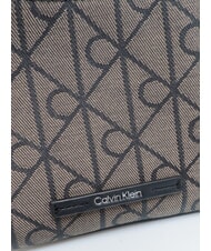 CALVIN KLEIN EMBLEM AOP Minibolso de hombro loto beige / negro aop - Bolsos Mujer - 3