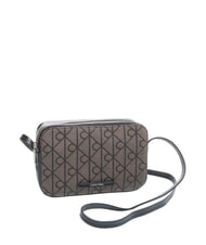 CALVIN KLEIN EMBLEM AOP Minibolso de hombro loto beige / negro aop - Bolsos Mujer - 2