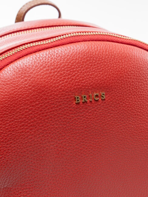 CREMONA Mochila de piel con dos compartimentos. rojo - Bolsos Mujer