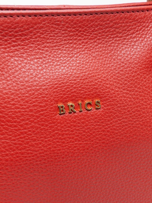 CREMONA Bolso de compras de piel talla S, bolso de hombro rojo - Bolsos Mujer