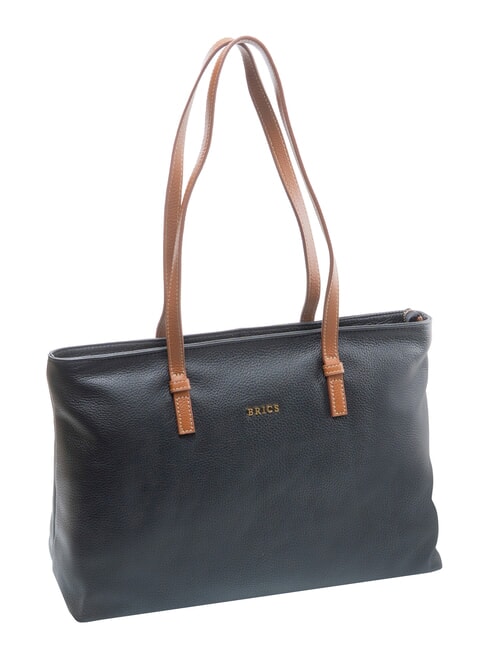 CREMONA Bolso de compras de piel talla S, bolso de hombro negro - Bolsos Mujer