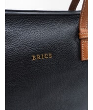 BRIC&rsquo;S CREMONA Bolso de compras de piel talla S, bolso de hombro negro - Bolsos Mujer - 3