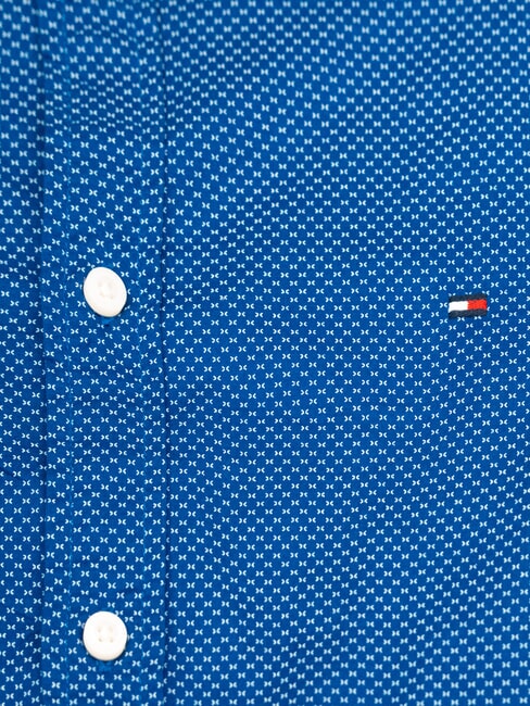TH Camisa de algod&oacute;n de manga larga azul-negro - Camisas de hombre