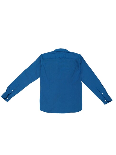 TH Camisa de algod&oacute;n de manga larga azul-negro - Camisas de hombre