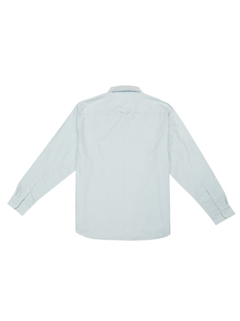 TH Camisa de algod&oacute;n de manga larga azul ventoso - Camisas de hombre