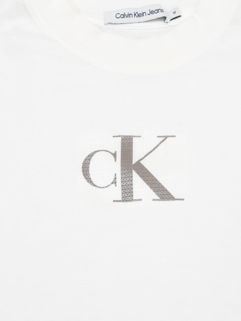 CK JEANS Camiseta corta de manga larga blanco brillante - camiseta