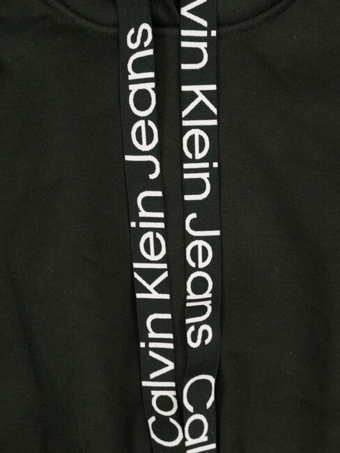 CK JEANS vestido con capucha ck negro/blanco brillante - Ropa de mujer