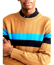 TOMMY HILFIGER TH Jersey de cuello redondo co&ntilde;ac / mono de ca&ntilde;a de az&uacute;car - Su&eacute;teres de los hombres - 4