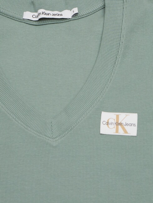 WOVEN LABEL Camiseta de algod&oacute;n de manga corta gris - camiseta