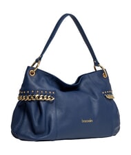 BRACCIALINI NORA Bolso de hombro de piel con cadena azul - Bolsos Mujer - 2