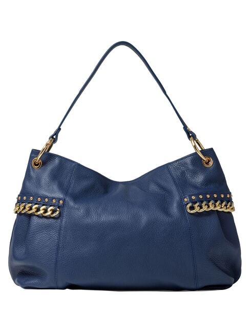 NORA Bolso de hombro de piel con cadena azul - Bolsos Mujer