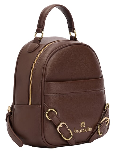 GISELLE Mochila con bolsillo delantero y trasero marr&oacute;n - Bolsos Mujer
