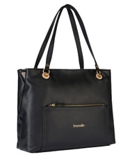 BRACCIALINI NORA Bolso de hombro de piel con bolsillo negro - Bolsos Mujer - 2