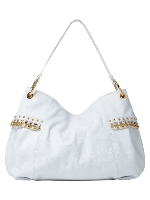 NORA Bolso de hombro de piel con cadena blanco - Bolsos Mujer