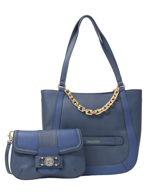 CHAIN Bolso de hombro con cadena azul - Bolsos Mujer